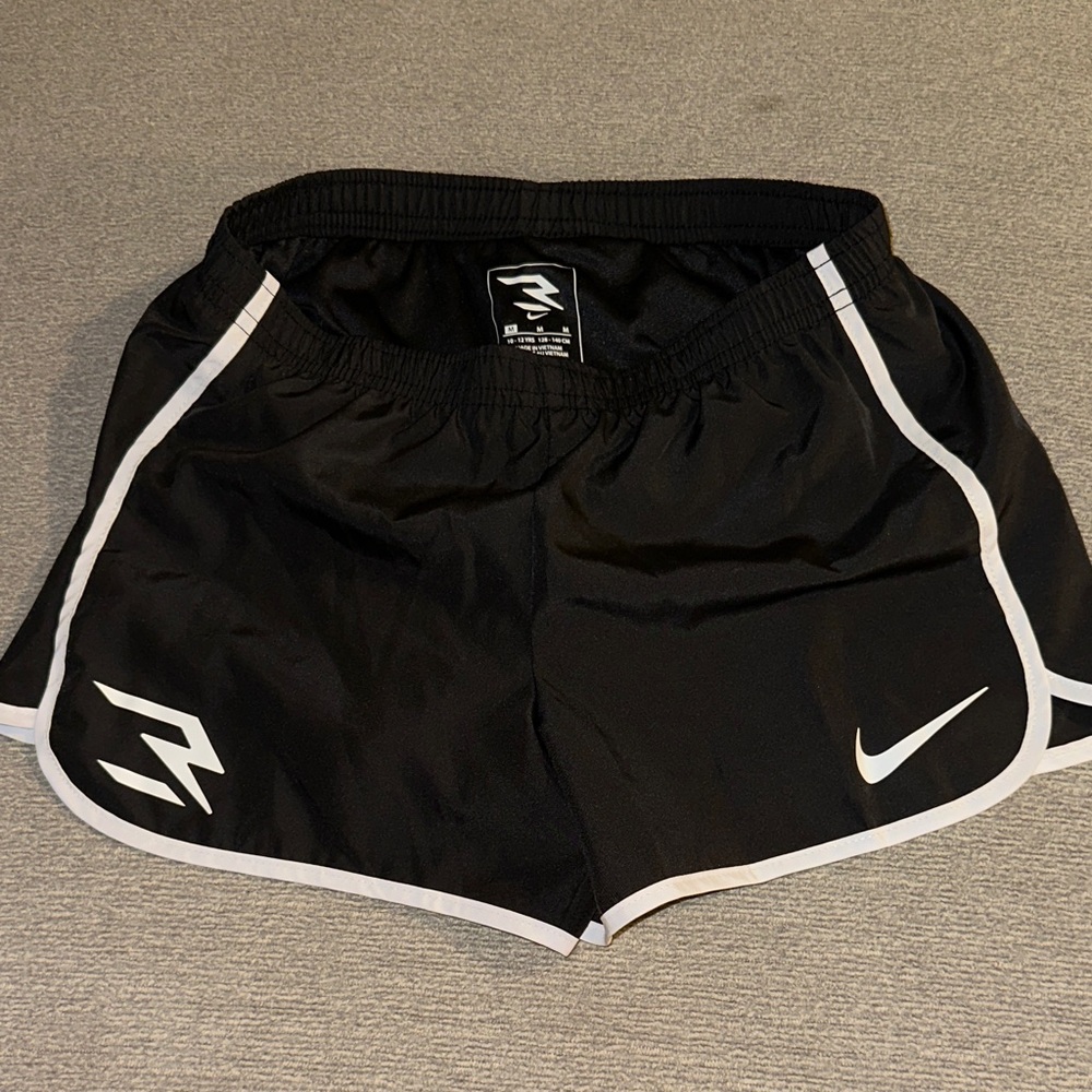 Nike Women's Black and White Athletic Shorts